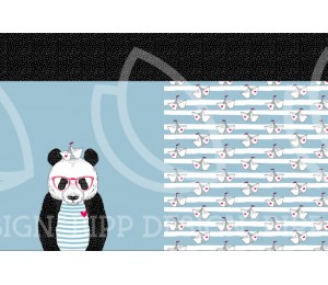 Jersey - Panel Panda maritim hellblau